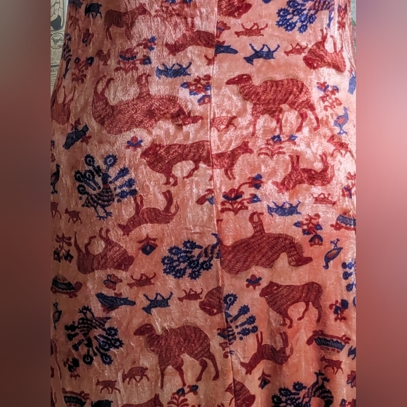 SOLD 1970s Maxi Dress Novelty Print Boho Velvet Animals OOAK Mercer Arts Center - Picture 5 of 12
